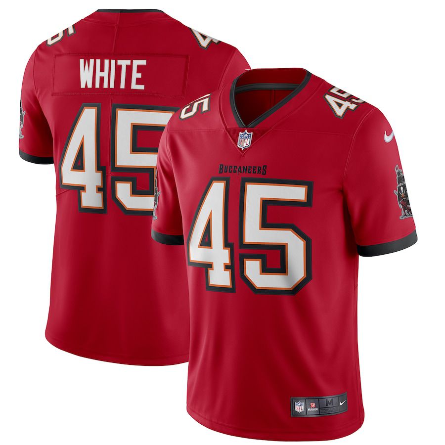Men Tampa Bay Buccaneers #45 Devin White Nike Red Vapor Limited NFL Jersey